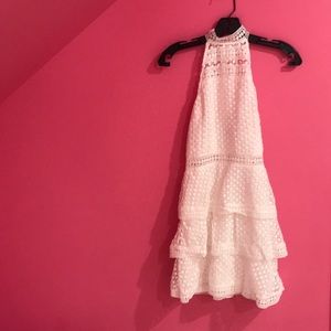 White high neck dress